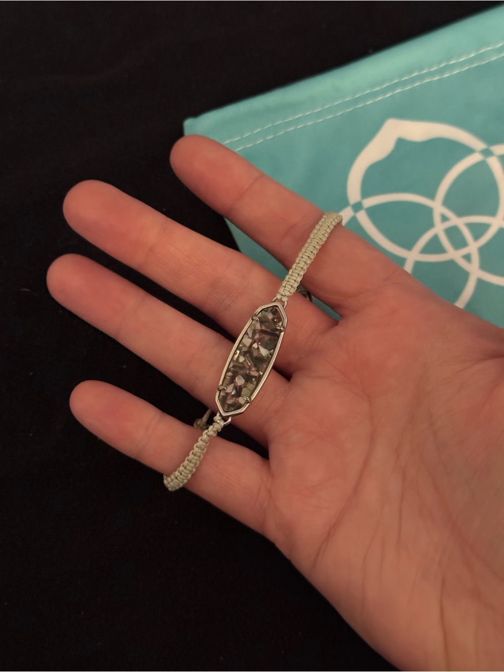 Kendra Scott Neutral Mosaic Stone Macramé Bracelet